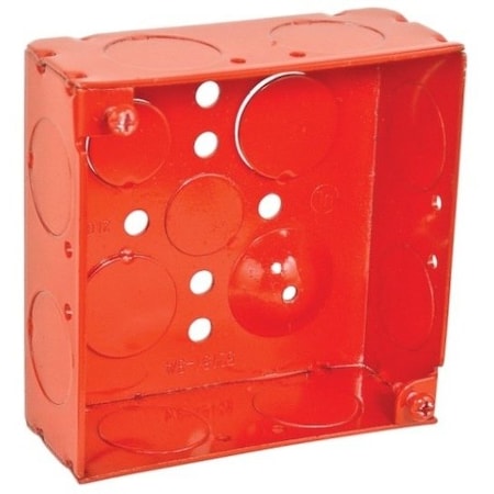 Southwire Electrical Box, 21 cu in, Square Box Type, 4 Gangs, Steel, Square Shape 52151-3/4RED